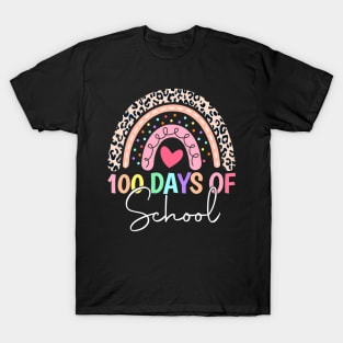 100 Days Of School Teacher Kids 100Th Day Of School Rainbow T-Shirt